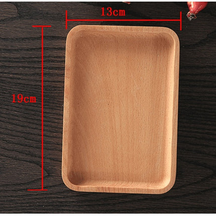 Round Rectangular Wooden Tray Breakfast Food Dinner Dessert Tea Tray Wood Tray Family Kitchen Accessories Organizer