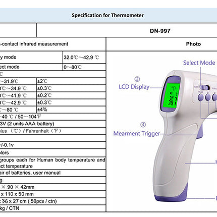 STOCK  Infrared Electronic Thermometer