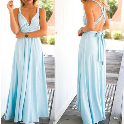 Women's Sexy Long Party Dress Club Floor-Length Summer Backless Bandage Maxi Dress Multiway Bridesmaids Boho Women Dress Vestidos
