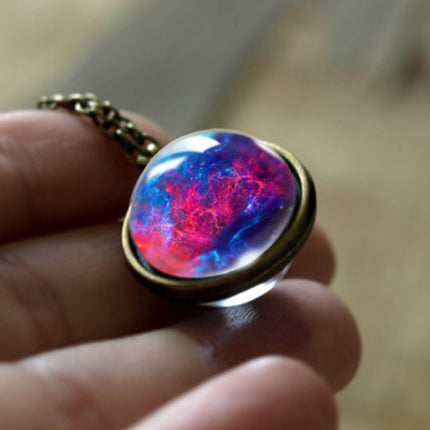 Nebula Galaxy Double Sided Pendant Necklace