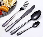 Stainless steel gold plated colorful knife and fork spoon set of four