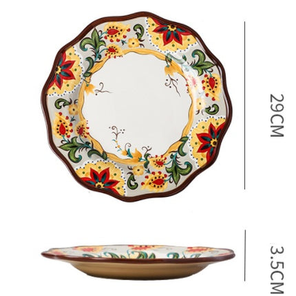 Underglaze Ceramic Tableware Bohemian Household Dishes