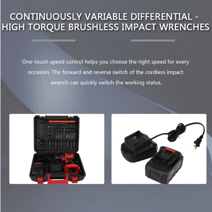 One Piece Portable 48V Cordless Impact Wrench, Cordless Drill Kit, Brushless Impact Wrench, Drill Kit With Batteries, Accessories And Toolkit For Car Tires, Electric Bikes, Garden Sheds