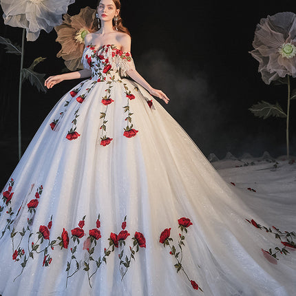 Temperament Bride Bra Trailing Mori Style Wedding Dress