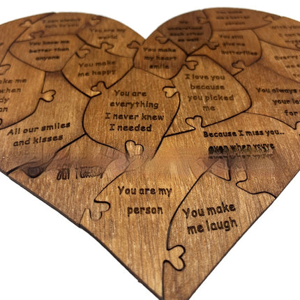 Reasons Why I Love You Wooden Heart Puzzle Romantic Love Jigsaw Puzzle Wedding Anniversary For Wife Husband Birthday Gifts Valentine's Day Gift