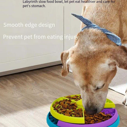 Slow Food Bowl Anti Choking Cat Bowl Dog Basin Puzzle Feeder Healthy Pet Rotating Game Board Pet Products
