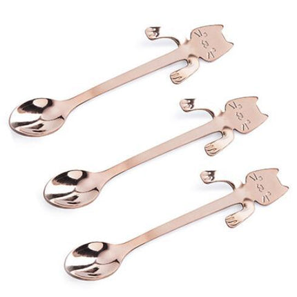 Cross-border 304 Stainless Steel Spoon Cartoon Cat Handle Hanging Coffee Spoon