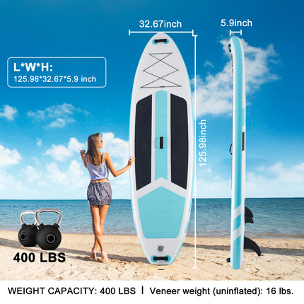 Inflatable Stand Up Paddle Boards 10 Ft 5 In With Premium SUP Paddle Board Accessories, Wide Stable Design, Non-Slip Comfort Deck For Youth & Adults