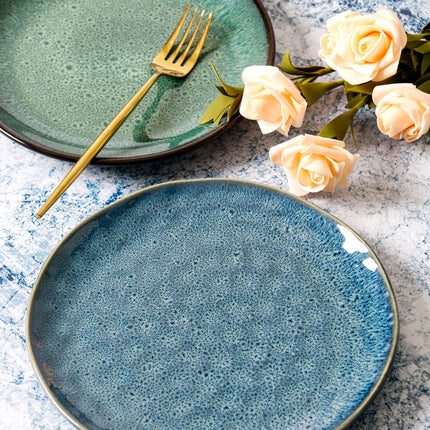 Ceramic Plate Flat Plate Creative Dish Plate Japanese Vintage Tableware