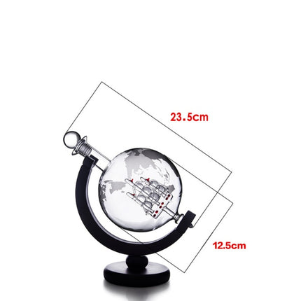 Rotating Earth-shaped Glass Wine Container