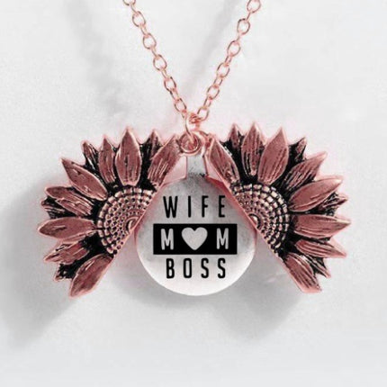 Sunflower Double-layer Lettering Necklace