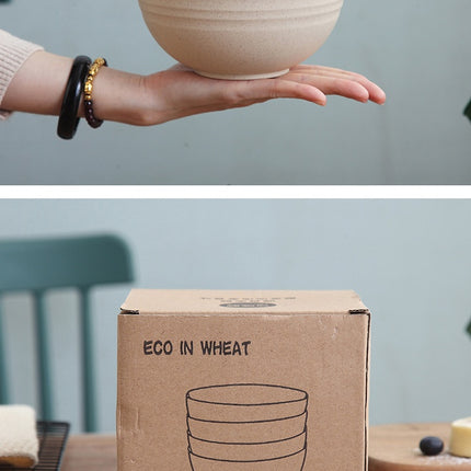 Household wheat straw meal bowl set
