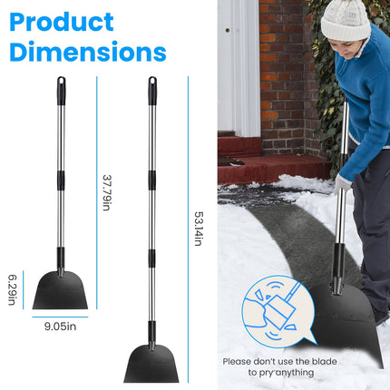 1Pc 53In Flat Snow Shovel Ice Scraper Manganese Steel Snow Ice Chopper For Walkway Pathway Driveway Ice Removal Gardening Cleaning Scraper Shovel For Weeding Lawn Edging