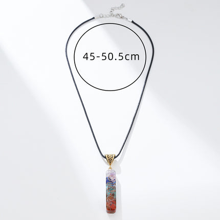 Retro Reiki Healing Energy Crystal Pendant Natural Stone For Yoga Meditation Spiritual 7 Chakra Jewelry Necklace Amulet