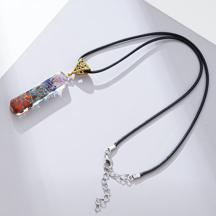 Retro Reiki Healing Energy Crystal Pendant Natural Stone For Yoga Meditation Spiritual 7 Chakra Jewelry Necklace Amulet