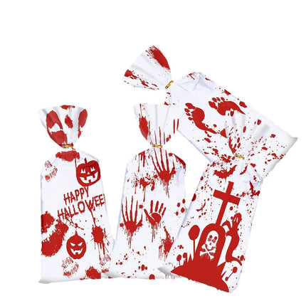Red And White Halloween Drawstring Bag