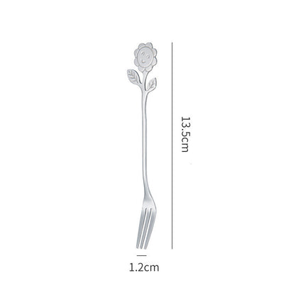 Japanese Style Stainless Steel Cartoon Sunflower Spoon