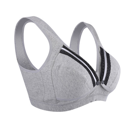 Cotton Maternity Nursing Breast Feeding Bras Prevent Sagging Pregnant Women Underwear(Gray L)