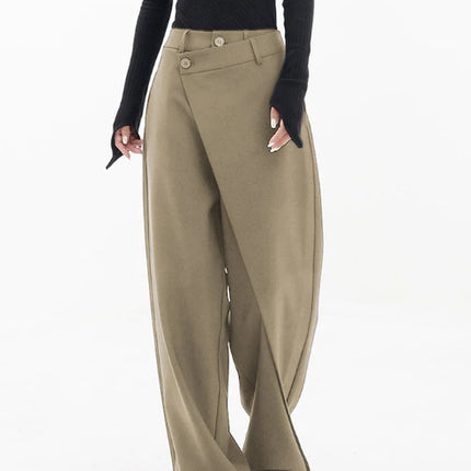 Irregular Wide-leg Pants Ins Fashion Loose Trousers Women's Clothing