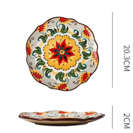 Underglaze Ceramic Tableware Bohemian Household Dishes