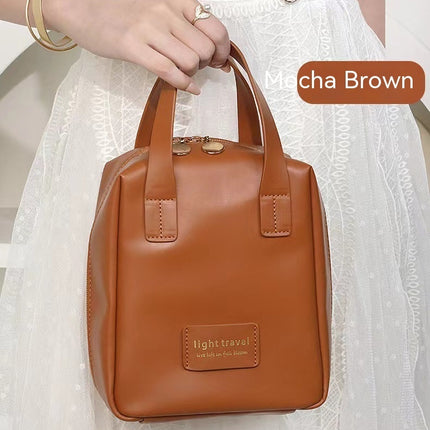 Shell Shape PU Leather Cosmetic Bag Waterproof Letter Makeup Pouch Bag Multifunction Carry-on Makeup Tote Travel Wash Bags