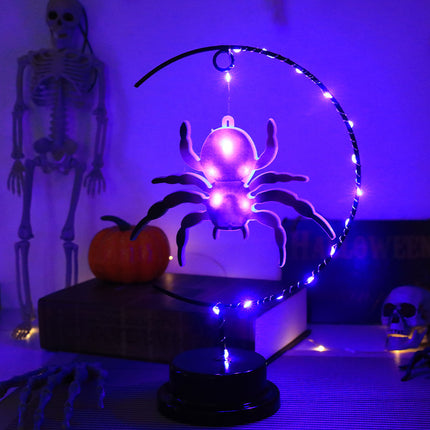 Led Halloween Wrought Iron Witch Modeling Lamp Atmosphere Decorative Lamp