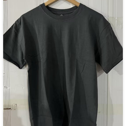 Plus Size Cotton Men's Blank T-Shirt White Oversized Retro Solid Color T-Shirt Large Size Men's Women's Fashion Short Sleeve Men's T-Shirt