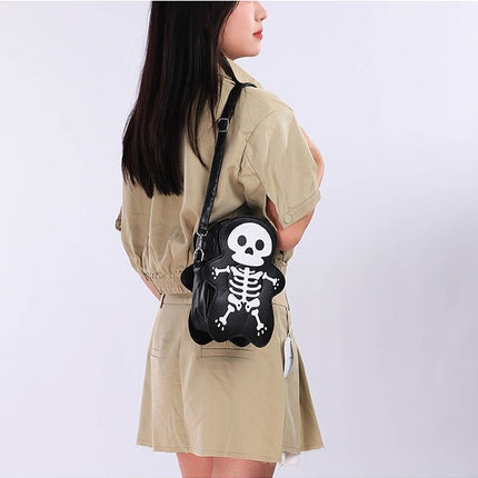 Halloween Skull Shoulder Bag Girls Fashion Funny Cute Messenger Crossbody Bags Women Small Phone Bag