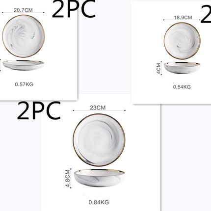 Marble Tableware Bowls Plates Rice