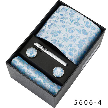 Men's Casual Banquet Tie Square Scarf Cufflinks Five-piece Set