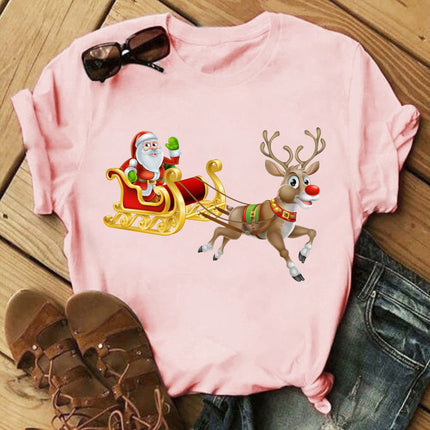 Christmas Print Ladies  Short Sleeve