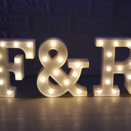 26 Letters White LED Night Light Marquee Sign Alphabet Lamp