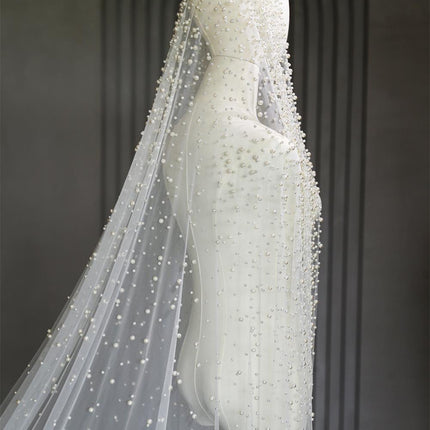 Pearl Long Luxury Wedding Veil