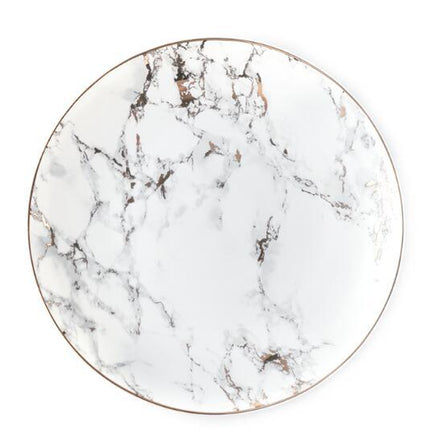 Light luxury golden rim marbled plate, salad dessert breakfast plate, round plate