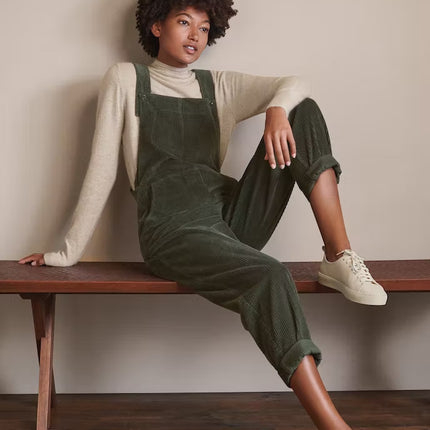 Corduroy Bib Overalls With Buttons And Pockets Fashion Casual Jumpsuit Loose Straight Pnats For Women