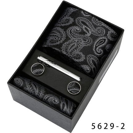 Men's Casual Banquet Tie Square Scarf Cufflinks Five-piece Set
