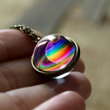 Nebula Galaxy Double Sided Pendant Necklace