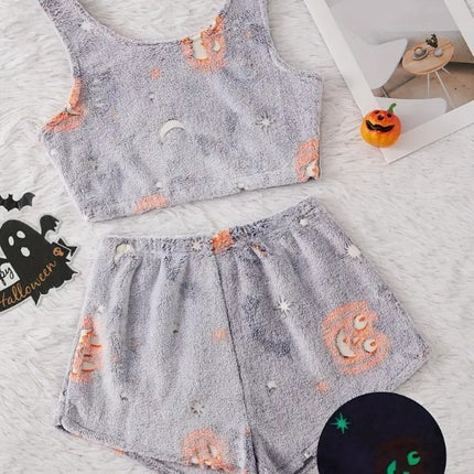 Women's Halloween Luminous Flannel Pajamas