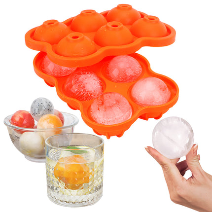 Large Ice Cube Maker Silicone Mold 6 Cell Big Sphere Ice Ball Tray Whiskey Wine Cocktail Party Bar Accessories Kitchen Gadgets