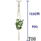 Flower Pot Net Bag Beige Cotton Rope Indoor Plant Hanger Hanging Basket Sling
