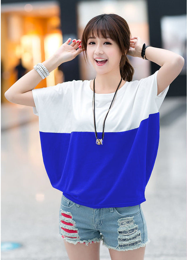 Loose-fitting Batwing Sleeve Shirt Student Women's Short Sleeve