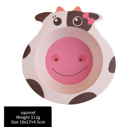 Children bowl Feeding Dishes Baby Plate Animal Creative Dinnerware Bamboo Fiber Children Plate Cartoon Dishesd Kids Tableware