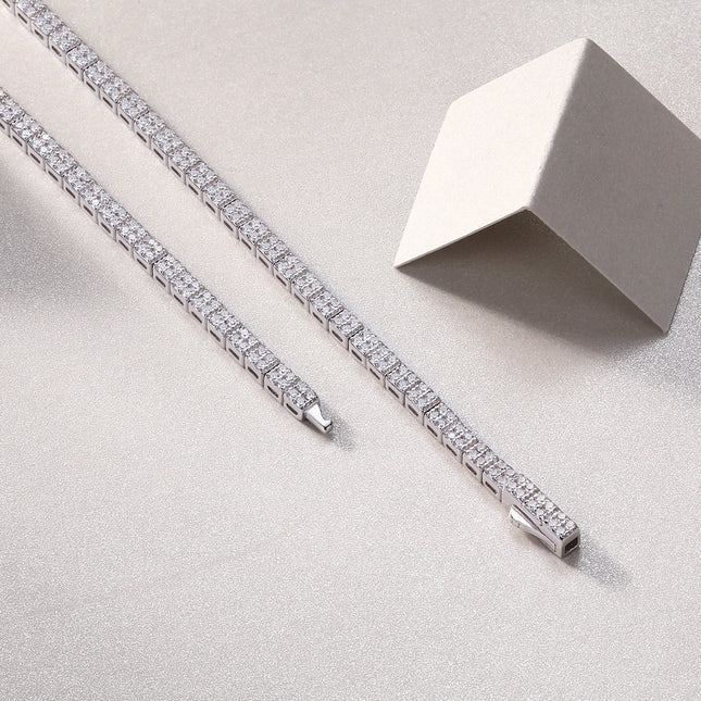 Winter Lake Luxury Fashion Set Mosan Diamond S925 Silver Necklace Rivaling Natural Diamonds