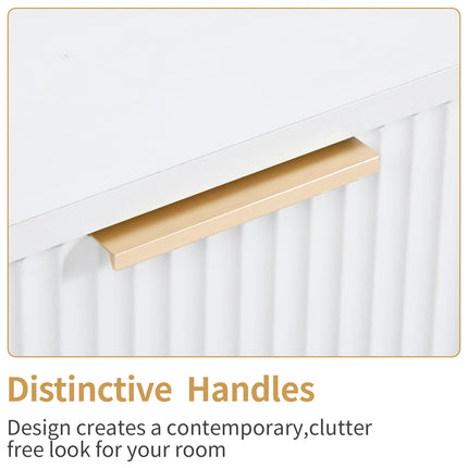 White P2 Density Board, Corrugated Surface, Five Layers And Six Drawers, Chest Of Drawers