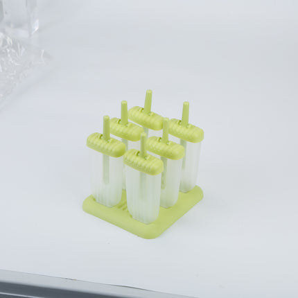 1 Set 6 Cavity Popsicle Molds Reusable Ice Cream DIY Ice Maker Ice Bar Maker Plastic Popsicle Mold For Homemade Iced Snacks