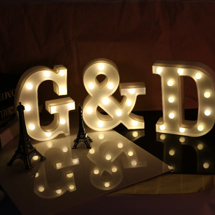 26 Letters White LED Night Light Marquee Sign Alphabet Lamp