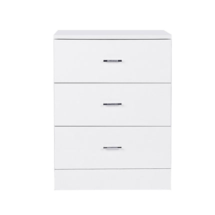 Modern Design 3-drawer Nightstand Glossy White