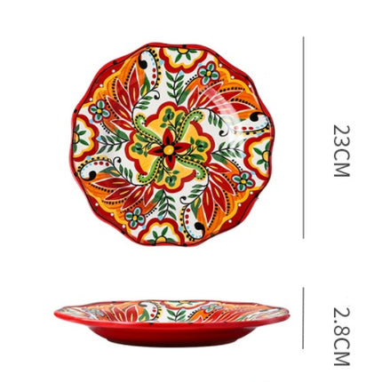 Underglaze Ceramic Tableware Bohemian Household Dishes