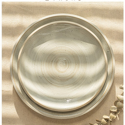 Threaded Flat Plate Plate Pasta Steak Plate Slight Concealer