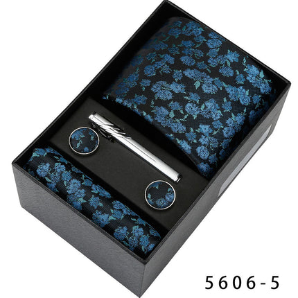Men's Casual Banquet Tie Square Scarf Cufflinks Five-piece Set